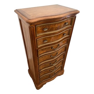 Vintage Thomasville Lingerie Dresser Chest Walnut Seven Dovetail Drawers For Sale