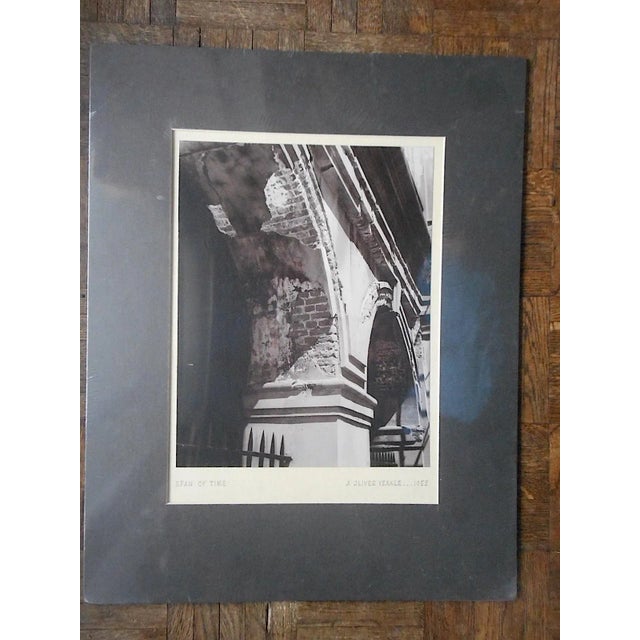 This 9.25" x 12" vintage photograph is titled "Span Of Time" and depicts old brick archways. pencil signed by the...