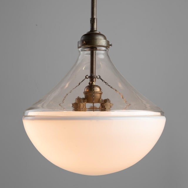2000 - 2009 Obsolete lighting opaline glass pendant For Sale - Image 5 of 7