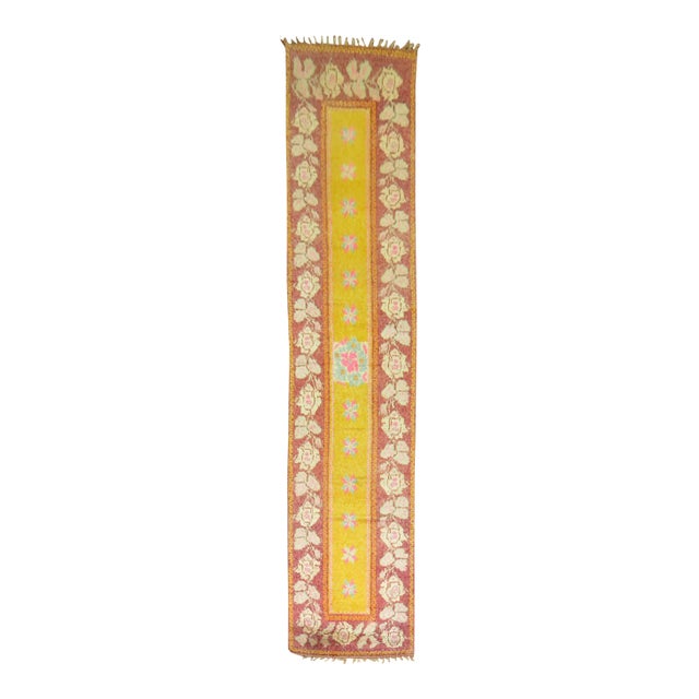 Vintage Bright Yellow Turkish Tulu Runner - 2'6" x 11'10" For Sale
