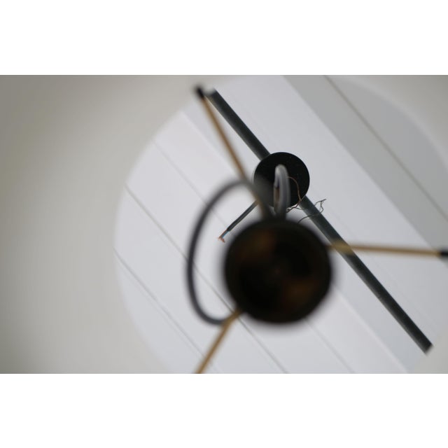 Pendant Light inSatin Glass with Black Painted Aluminum Ring from Stilnovo, 1950s For Sale - Image 11 of 15