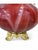 Large Vintage European Gilded Blown Red Glass Vase, 1940 For Sale - Image 4 of 12