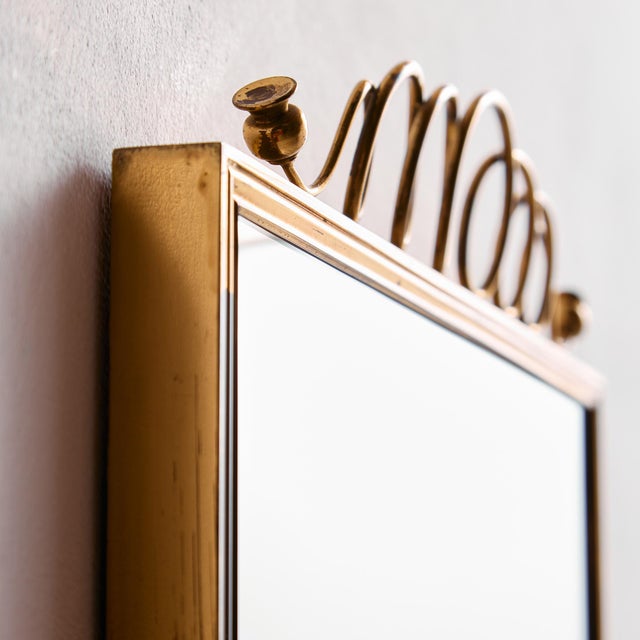 Metal and Brass Framed Mirror For Sale - Image 6 of 18