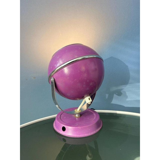 Vintage Space Age Purple Eyeball Desk Lamp For Sale - Image 5 of 11