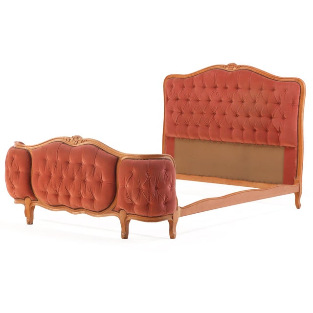 Traditional Full Size French Corbeille Style Bed, C. 1945 For Sale - Image 3 of 9