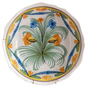 Polychrome Serving Bowl from Nevers Faience, Early 19th Century