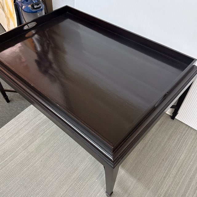 Wood Barbara Barry for Baker Furniture Mahogany Tray-Top Coffee Table For Sale - Image 7 of 12