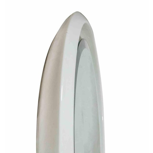 Vintage Backlit Ceramic and Glass Wall Mirror, Europe, 1970s For Sale - Image 6 of 7