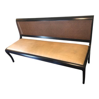 Vintage Cane Back Bench by Postabella For Sale