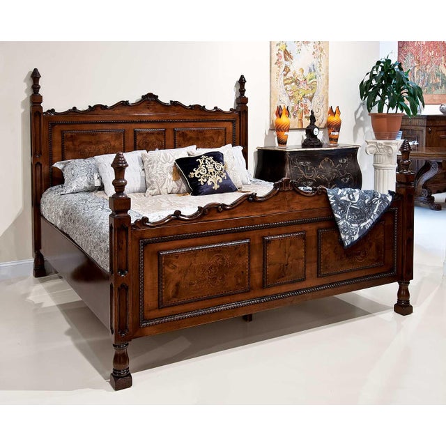 A masterpiece of Italian craftsmanship. Measuring 86" W x 89" D x 67" H, this bed is crafted from solid walnut, ensuring...
