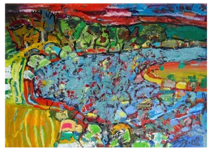 Valdis Bush, After Sunset, 2002, Oil on Canvas and Cardboard