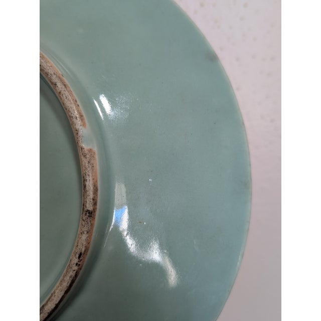 Celadon Large Antique Chinese "Long Quan" Celadon Porcelain Charger For Sale - Image 8 of 12