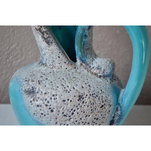 Seafoam Blue Enamel Vase, 1960s For Sale - Image 9 of 15