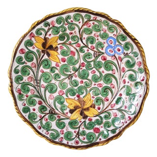 Italian Ceramic Plate from Deruta, 1930s For Sale