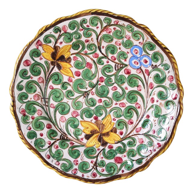 Italian Ceramic Plate from Deruta, 1930s For Sale