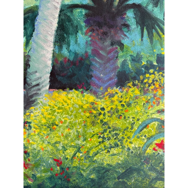 "Palm Shade" Large Watercolor Painting For Sale - Image 10 of 11