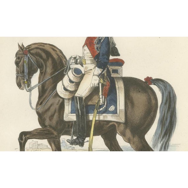 After Horace Vernet, Gendarme d’Élite, 1843, Hand-Coloured Print on Paper For Sale - Image 3 of 10