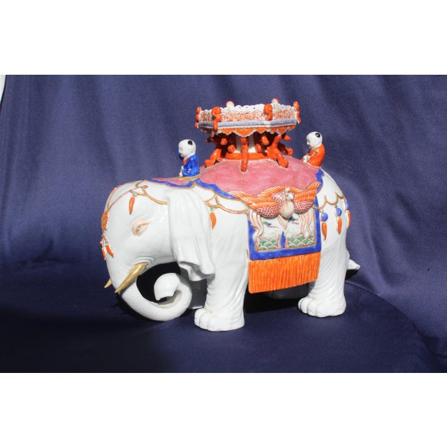 Chinese Late 19th Century Chinese Porcelain Elephant For Sale - Image 3 of 9