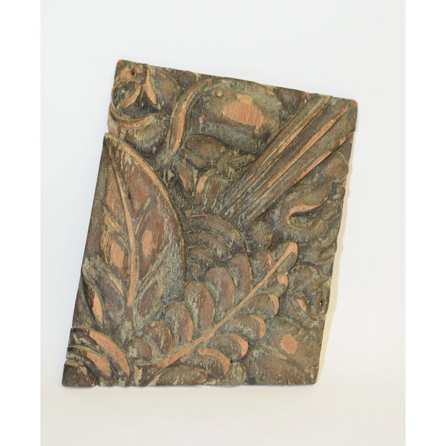 Art Deco Carved Wood Magnolia Fragments - Set of 2 For Sale In Los Angeles - Image 6 of 13