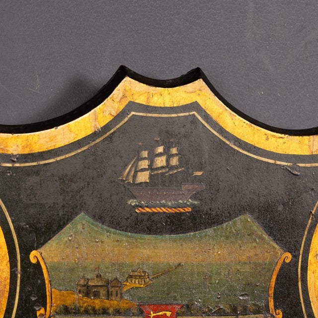Antique English Hand-Painted Essex Armorial Shield, 19th Century For Sale - Image 3 of 14