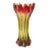 Mid Century Murano Sommerso Red Yellow Vase For Sale