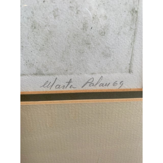 1969 Spanish Artist Marta Palau’s Framed Signed “Flor Marina” For Sale - Image 4 of 11