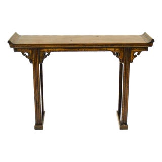 Chinese Wooden Altar Table / Console With Carved Apron For Sale