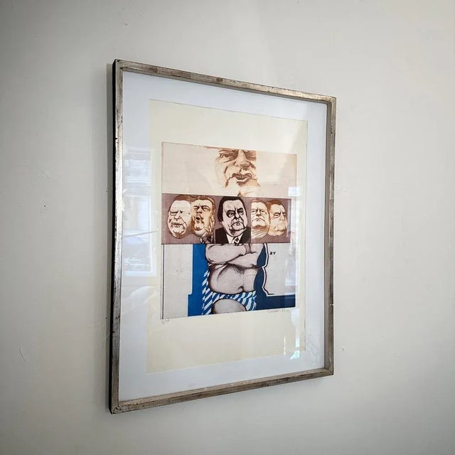 Franz Josef Strauß, Composition, Color Lithograph, 1972, Framed For Sale - Image 6 of 9