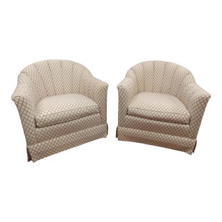 Baker Swivel Style Lounge Chairs - a Pair For Sale