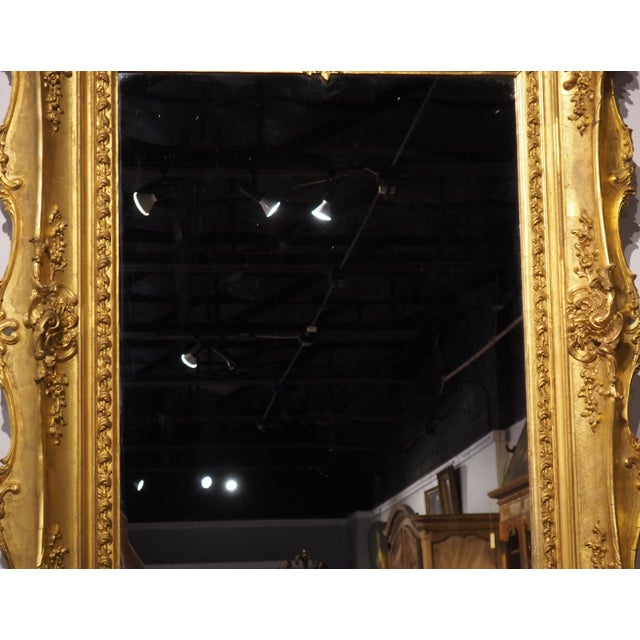 Gold Circa 1890 French Belle Époque Louis XV Style Giltwood Mirror With Crowned Crest For Sale - Image 8 of 18