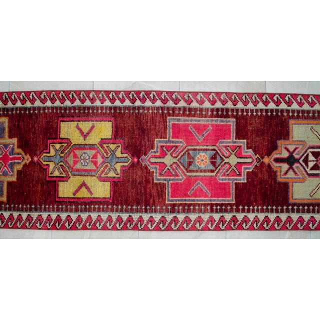 1970s Vintage Hand-Knotted Narrow Runner - 2′1″ × 14′2″ For Sale - Image 11 of 15