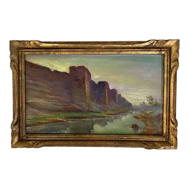 Camille Ravot Antique Parisian Landscape Oil Painting For Sale