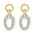Light dances across every curve of these lyrical drop studs, where a petite rope‑textured circle nestles at the lobe and a...