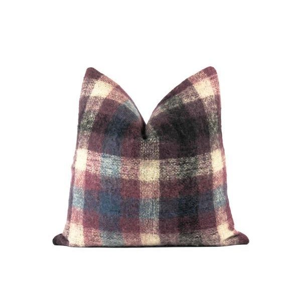 Purple Plaid Mohair Wool Throw Pillow 22 X 22 Chairish