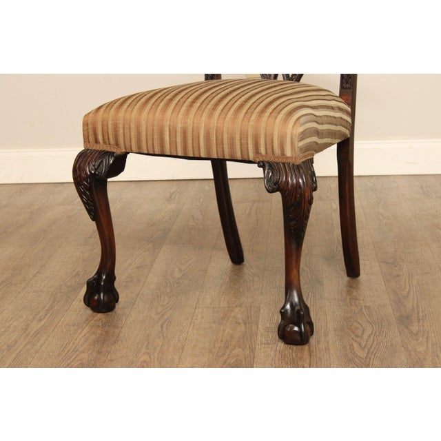 Wood Early 20th Century Chippendale Style Mahogany Carved Ball and Claw Dining Chairs - Set of 8 For Sale - Image 7 of 13