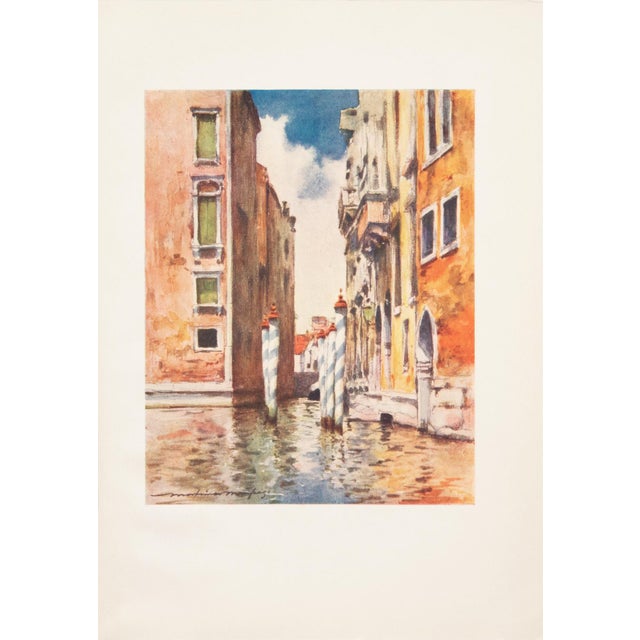 English 1912 Mortimer Menpes "A Narrow Canal", Original Full-Color Print of Venice For Sale - Image 3 of 6