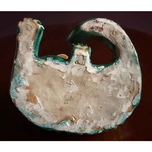 Dark Green Chinese Vintage Pair of Good Luck / Lucky Foo Dogs / Dragons With Coins in Their Mouths. Fabled to Bring Good Fortune and Good Luck. For Sale - Image 8 of 10