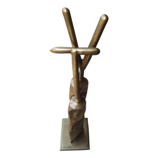 Fernandez Arman, Tubes Sculpture, 1990s, Gold Painted Bronze For Sale