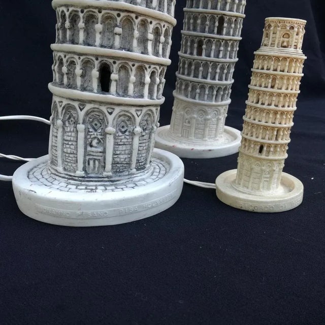 1970s Lamps Tower of Pisa in Resin, Italy, 1970s, Set of 3 For Sale - Image 5 of 13