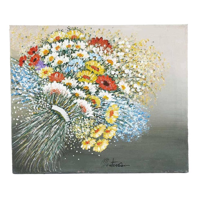 Costanza Mantovani, Floral, 2000s, Oil on Canvas For Sale