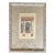 French Architectural Engraving With Brocade Fabric Matting For Sale