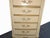 Wood Dresser Vintage French Provincial Tallboy Dresser Lingerie Chest Brass Hardware #1 For Sale - Image 7 of 15