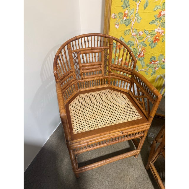 Mid 20th Century Brighton Pavilion Bamboo Arm Chairs Pair by Thomasville For Sale - Image 11 of 11