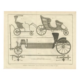 French Garden & Hunting Carriage Designs, 1771 For Sale