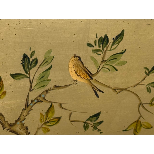 Glass La Barge Circa 1983 Signed J. Beaukerna Eglomisé Wall Mirror For Sale - Image 7 of 12