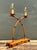 Vintage Faux Bamboo Double Arm Metal Lamp For Sale - Image 4 of 13