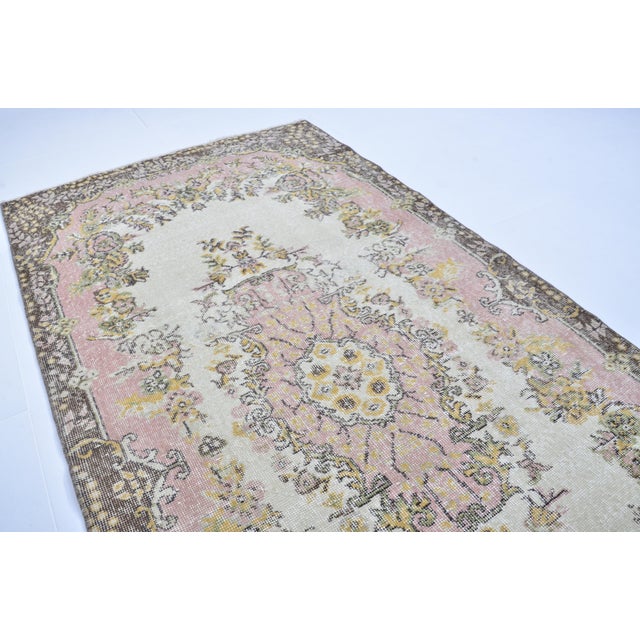 Tan 1950s Oushak Handmade Floor Carpet For Sale - Image 8 of 10