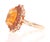 3.83 Carat Oval Cut Fire Opal Sapphire Diamond Yellow Gold Cocktail Ring Size 7 For Sale - Image 4 of 4