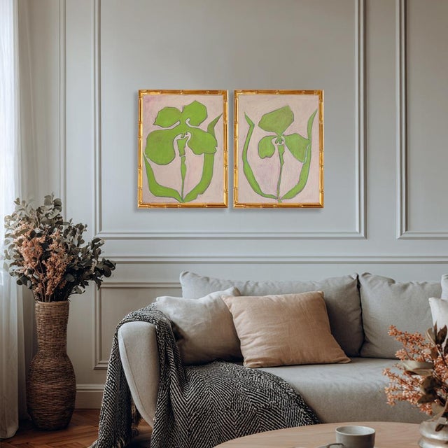 Artist: Tatiana Duperault Medium: Acrylic on canvas Framed Size: 13” W x 15” H Style: Botanical, minimalist, modern...