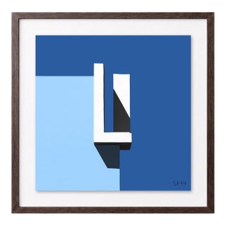 “Muralla Roja 25” Giclee Archival Pigment Print 24x24 Framed in Walnut For Sale